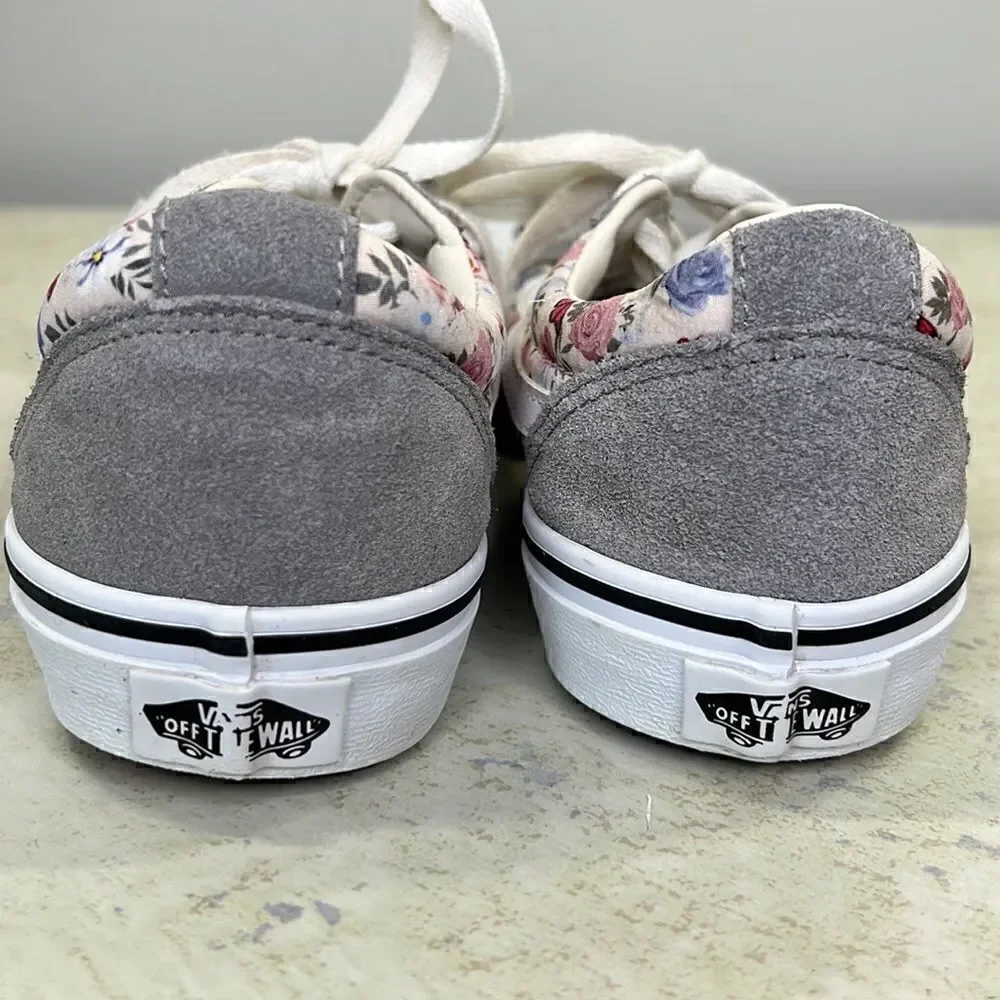VANS Old Skool Gray, Floral, Butterfly Sneakers 5